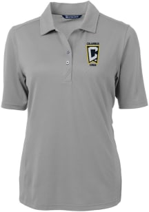 Cutter and Buck Columbus Crew Womens Grey Virtue Eco Pique Short Sleeve Polo Shirt