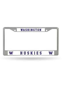 Washington Huskies Premium Chrome License Plate Frame - Silver
