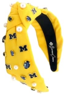 Beaded Logo Michigan Wolverines Womens Headband - Yellow