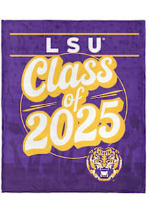 LSU Tigers Class of 2025 Silk Touch Fleece Blanket - Purple