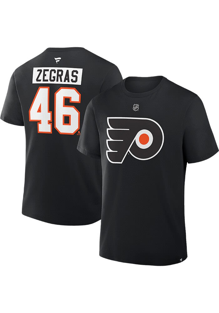 Trevor Zegras Philadelphia Flyers BLACK Alt Short Sleeve Player T