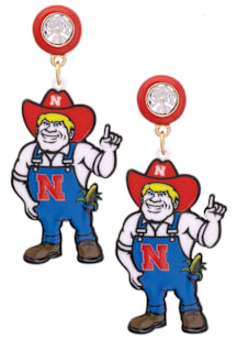 Nebraska Cornhuskers Resin Mascot Womens Earrings