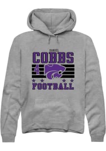 Daniel Cobbs Rally Mens Grey K-State Wildcats NIL Striped Player Hood