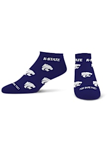 K-State Wildcats Allover Team Logo Womens No Show Socks