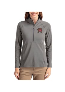 Womens Maryland Terrapins Graphite Cutter and Buck Adapt Eco Qtr Zip Pullover