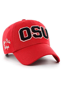 47 Ohio State Buckeyes Red Zoey Clean Up Womens Adjustable Hat