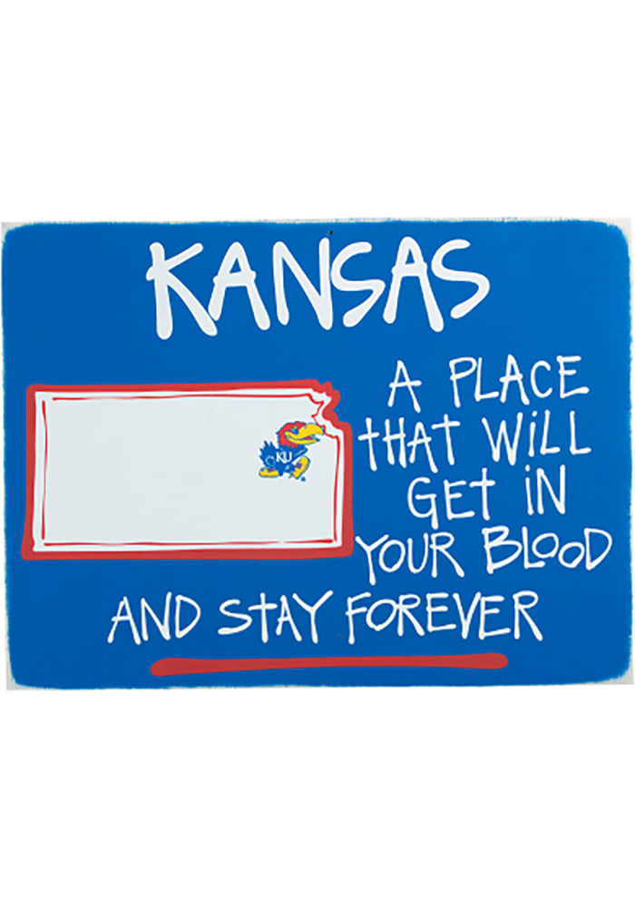 Kansas Jayhawks 12x16 Map Sign
