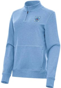 Antigua Coast Guard Womens Light Blue Crush Qtr Zip