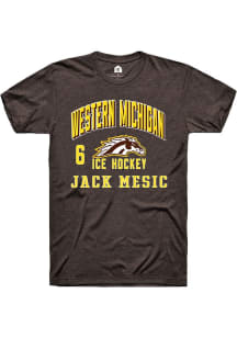 Jack Mesic Rally Mens Brown Western Michigan Broncos NIL Arch Logo Player T Shirt