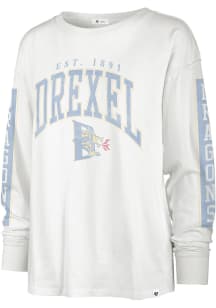 Womens Drexel Dragons White 47 Statement SOA LS Tee