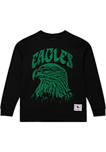 Mitchell and Ness Philadelphia Eagles Mens Black Mascot Long Sleeve Crew Sweatshirt