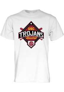 USC Trojans Big Ten Baseball Short Sleeve T Shirt - White