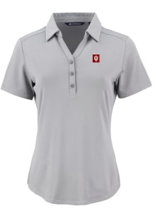 Womens Indiana Hoosiers Ash Cutter and Buck Forge Eco Polo Short Sleeve Polo Shirt
