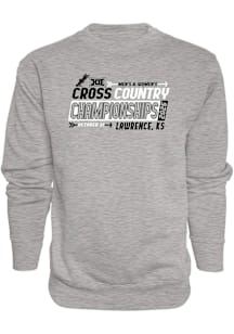 Blue 84 Big 12 Mens Grey Big 12 Cross Country Championships Long Sleeve Crew Sweatshirt
