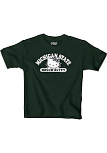 Girls Green Michigan State Spartans Hello Kitty Team Wordmark Short Sleeve T-Shirt