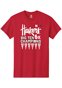 Summit Sportswear Nebraska Cornhuskers Red Big Ten 6x Volleyball Champions Short Sleeve T Shirt