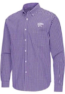 Mens K-State Wildcats Purple Antigua Ellis Long Sleeve Dress Shirt