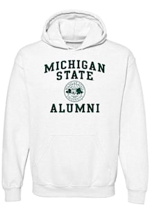 Michigan State Spartans Mens White Arch Seal Alumni Long Sleeve Hoodie