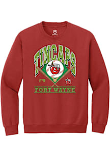 Summit Sportswear Fort Wayne TinCaps Mens Red Homefield LS Long Sleeve Crew Sweatshirt