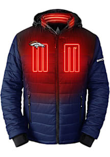 ActionHeat Denver Broncos Mens Navy Blue Action Heat Battery Heated Medium Weight Jacket