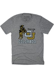 Homefield Colorado Buffaloes Grey Dual Blend University of Colorado Short Sleeve Fashion T Shirt