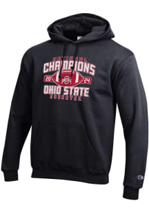 Mens Ohio State Buckeyes Black Champion 2024 Football National Champion Arch Powerblend Hooded S..