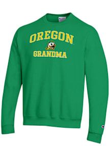 Champion Oregon Ducks Mens Green Grandma Powerblend Long Sleeve Crew Sweatshirt