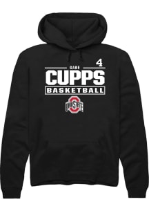 Gabe Cupps Rally Mens Black Ohio State Buckeyes NIL Stacked Box Player Hood