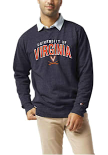 Virginia Cavaliers Mens Navy Blue Arch Mascot Long Sleeve Crew Sweatshirt