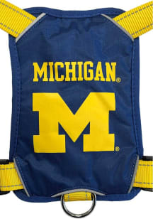 Navy Blue Michigan Wolverines Team Logo Harness Pet Collar