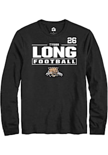 Tyson Long Ohio Bobcats Black Football NIL Stacked Box Long Sleeve Player T Shirt