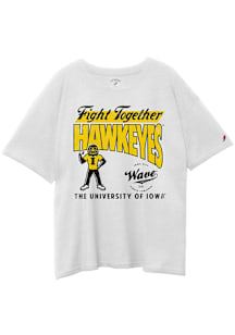 Iowa Hawkeyes Womens White Wave Short Sleeve T-Shirt