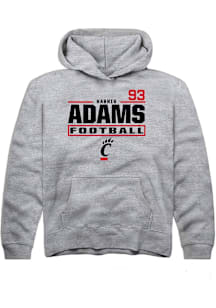 Harris Adams Rally Cincinnati Bearcats Youth NIL Stacked Box Long Sleeve Player Hoodie Grey