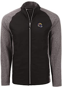 Cutter and Buck Los Angeles Rams Mens Black Helmet Adapt Eco Medium Weight Jacket