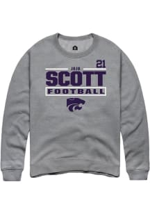 jojo scott Rally Mens Graphite K-State Wildcats NIL Stacked Box Player Crew