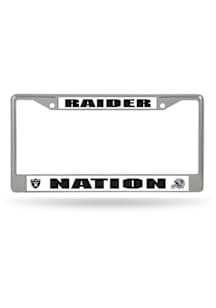 Las Vegas Raiders Raider Nation Chrome License Plate Frame - Silver
