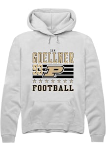 Sam Goellner Purdue Boilermakers Mens White Football NIL Striped Player Hood