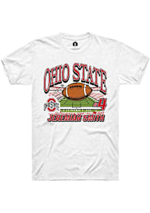 Jeremiah Smith Ohio State Buckeyes White NIL Name Number Net Short Sleeve Player T Shirt