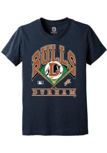 Summit Sportswear Durham Bulls Youth Navy Blue Homefield Short Sleeve T-Shirt