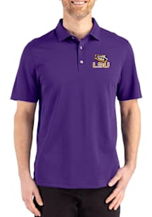 Cutter and Buck LSU Tigers Mens Purple Advantage Refresh Short Sleeve Polo