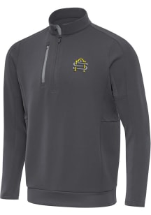 Antigua San Antonio Brahmas Mens Dark Grey Alternate Generation Long Sleeve Qtr Zip Pullover