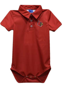 Vive La Fete Louisville Cardinals Baby Cardinal Team Short Sleeve One Piece Polo