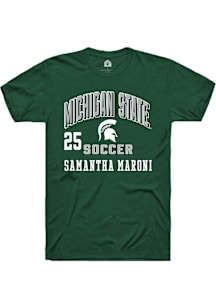 Samantha Maroni Michigan State Spartans Green NIL Arch Logo Short Sleeve Player T Shirt