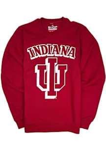 Indiana Hoosiers Mens Red Vintage Long Sleeve Crew Sweatshirt