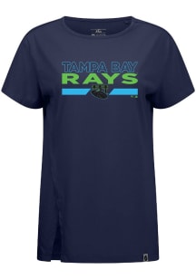 Levelwear Tampa Bay Rays Womens Navy Blue Influx Not Hitter City Connect Short Sleeve T-Shirt