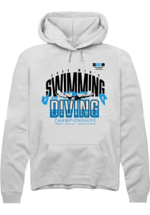 Mens Big Ten White Rally 2025 Mens Swimming &amp; Diving Championship Hooded Sweatshirt