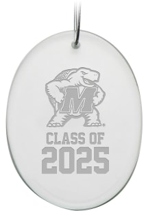 White Maryland Terrapins Campus Crystal Class of 2025 Oval Ornament