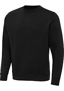 Antigua Detroit Lions Mens Black HomeField Tonal Victory Long Sleeve Crew Sweatshirt