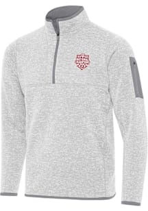 Antigua Indiana Hoosiers Mens Grey 2025 CFP National Champions Fortune Long Sleeve Qtr Zip Pullove..
