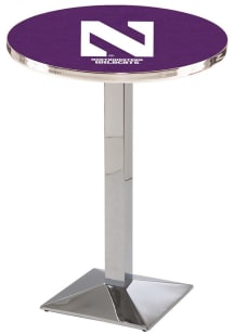 Northwestern Wildcats Chrome Square Base Pub Table